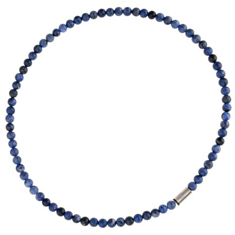 Ernstes Design Collier Edelstahl K201 Sodalith Perlen 6 mm Kette edvita Petit