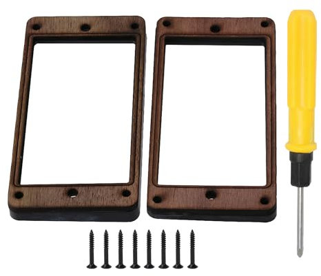 BQLZR Rosewood Flat Pickup Frame Mounting Ring for Electric Guitar w/Screw Pack of 2