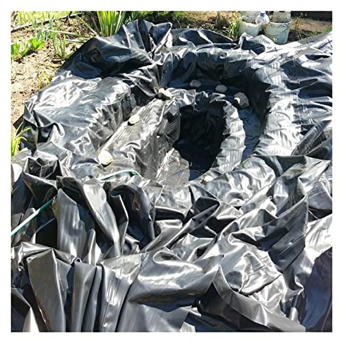 Langlebige, Faltbare, undurchlässige große Teichfolie, 0,35 mm robuste HDPE-Gummi-Teichfolie (Farbe: Schwarz, Größe: 6 x 9 m)