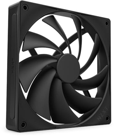NZXT F140Q | 120mm Quiet Airflow PC Case Fan | Intake or Exhaust | Chamfered Frame for Concentrated Air | Fluid Dynamic Bearings | Low Noise | PWM Control | Black