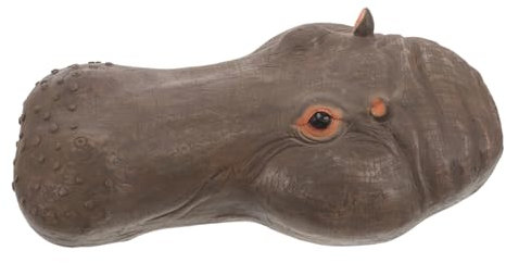 PHENOFICE Hippopotamuskopfstatue Aus Kunstharz Schwimmend Für Teiche Garten Tier Dekoration Wasser Statue Hippopotamus Figur