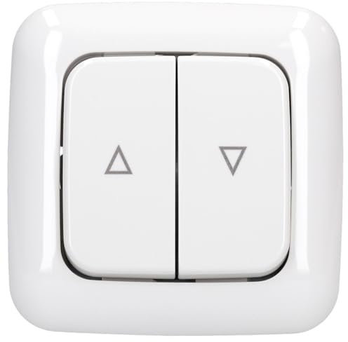 Busch-Jaeger Jalousiesteuerung Set: 1x 2000/4 US Jalousieschalter-Einsatz + 1x 2511-214 1-fach Rahmen + 1x 2504-214 Wippe Alpinweiß Reflex SI