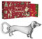 LKKCHER Ideen Weihnachts Geschenke, Dackel Flaschenöffner, Dackel Weihnachts Geschenke für Männer Frauen Dackel Fans, Dackel Weihnachtsschmuck, Silber mit Weihnachtsverpackung und Weihnachtskarte