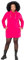 Ulla Popken Damen große Größen Übergrößen Plus Size Sweatkleid, Stehkragen, Langarm, Taschen rot pink 50+ 825247540-50+