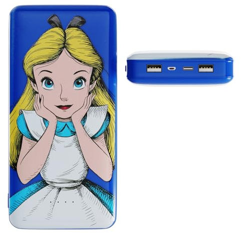 Disney Alice in Wonderland 10,000Mah Power Bank- Universally Compatible Portable Phone Charger Battery Pack w/USB Charging Port - Alice Gifts for Women, Men, Teens and Kids