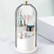 RISEMART Toothbrush Holder with Sliding Lid, 3 Slots 360° Rotating Bathroom Organizer, Waterproof Toothbrush Toothpaste Stand Holder Bathroom Countertop Accessory Caddy (White)