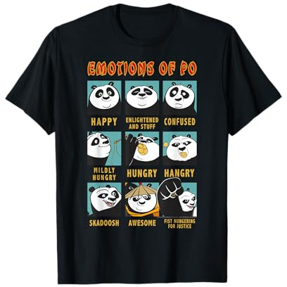 Kung Fu Panda Emotions Of Po Portraitraster T-Shirt