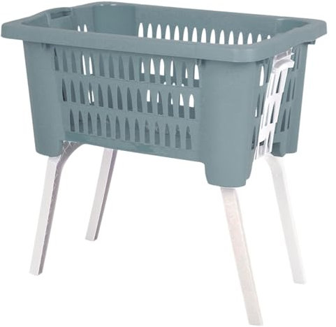 Wäschekorb Wäschesammler Wäschebox Wäschebehälter Korb Wanne tragbar klappbaren Füßen Mintgrün B60xL40xH28/58cm