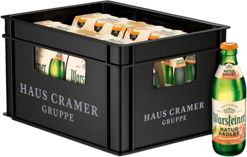 Warsteiner Naturradler Grapefruit Flaschenbier 100% natürlich, MEHRWEG im Kasten, Natur Radler Biermischgetränk, 24er Kiste (24 x 0.33 l)