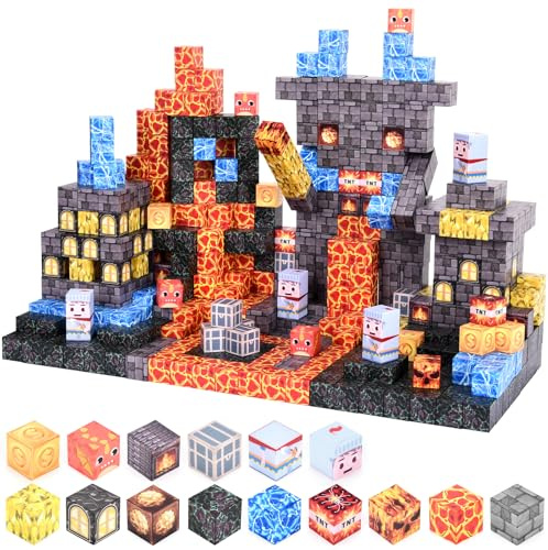 Magnetische Bausteine, 160 Teile Magnetisches Baukastensystem Dark Castle, Magnetische Bausteine Spielzeug für Kleinkinder, Weihnachts-und Geburtstagsgeschenke, STEM-Spielzeug für Mädchen und Jungen