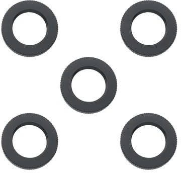 JianLing 5PCS Knurled Mic Stand Nuts 5/8-27 Double Locking Nuts L4 Aluminium Camera Screws for Camera Tripods Heads Black