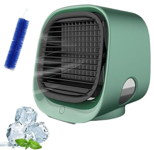 Airabreeze Portable Air Conditioner, Climatiseur Oribreeze, Climatiseur Mobile Silencieux,300 Ml Mini Rafraichisseur D'air Avec 3 Vitesses & Veilleuse Colorée Pour Maison/Bureau (Vert)