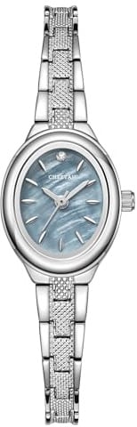 CHEETAH Kleine Silber Armbanduhr Damen, Quarz Analog Vintage-Oval Uhr Damen mit klassischem Edelstahlarmband, 3 ATM Wasserdicht Damenarmbanduhr