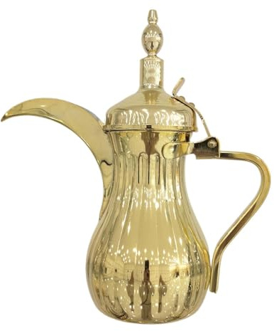 Cafetera árabe de Oriente Medio, hervidor de agua fría para cafetería, tetera, color dorado, 500 ml