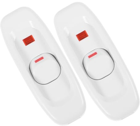 Sewroro 2pcs Inline Cord Switch with Indicator Light Vintage Classic Bedside Power Cord Switch for Lamps and Appliances White Button Control for Table and Desk LED Lights
