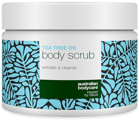 Australian Bodycare Body Scrub 400ml bei Pickeln an Rücken & Körper, Unreiner Haut, Eingewachsenen Haaren, Reibeisenhaut, erdbeerbeine | 100% Natürliches Teebaumöl | 100% Vegan