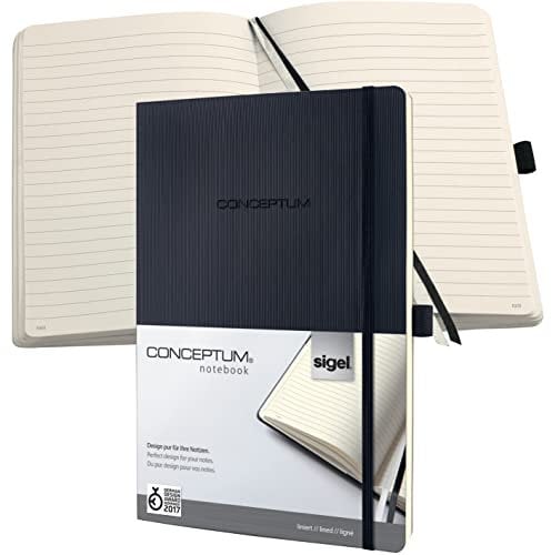 SIGEL CO301 Premium Notizbuch liniert, A4+, Softcover, schwarz - Conceptum