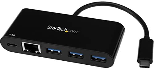 StarTech.com Hub USB 3.0 à 3 Ports avec Gigabit Ethernet et Power Delivery - USB-C