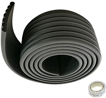 TUKA Universel Rouleau en Mousse, 200cm x 80mm x 8mm, Epaissir Mousse Antichoc Sécurité épreuvage pour Bébé/Enfants Kits. Tout Usage Anti-Crash Protection, Souple et Flexible, Noir, TKD7002 Black