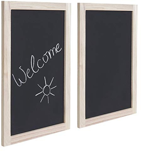Mendler 2er-Set Wandtafel HWC-C18, Kreidetafel - 60x40cm