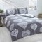 Rapport Hearts Christmas Scandi Bettwäsche-Set, 100% gebürstete Baumwolle, Grau, Einzelbett