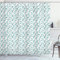 ABAKUHAUS Turquoise et Blanc Rideau de Douche, Poisson de mer, Tissu Ensemble de Décor de Salle de Bain avec Crochets, 175 cm x 200 cm, Turquoise Teal et Ruby