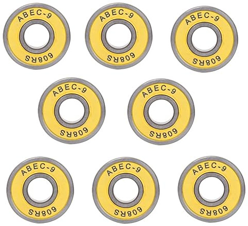 Alomejor Skate-Rollenlager aus Titan und Eisen, Rillenkugellager für Skateboards, Inline-Skates und Roller, Vorgeschmiert, Leichtgängig und Langlebig