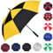 MRTLLOA, Golf-Regenschirm, automatische Öffnung, extra groß, übergroß, doppelt, belüftet, winddicht, wasserdicht, Stockschirm, Golf-Regenschirme für Damen und Herren (Gelb/Schwarz, 157,5 cm)