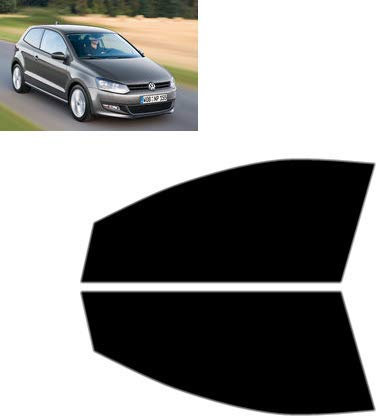 Passgenaue Tönungsfolie für Polo 3-Türen 2009-2013 - Vordere Seitenscheiben (05% Tiefschwarz)