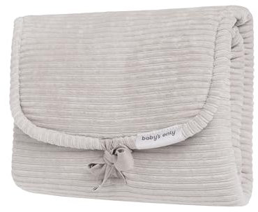 Baby's Only - Wickelunterlage Sense - Wickelauflage - Ideal für unterwegs - Mit praktische Tasche für Wickelzubehör - Einfach zusammenfalten - Cordsamt - Kieselgrau