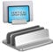Kuzy Vertical Laptop Stand 2 Slot - MacBook Vertical Stand Laptop Holder Vertical - Space Saving Easy to Install - Aluminum Laptop Vertical Stand for Desk to Organize Work and Home Office, Silver