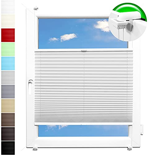 Pliseerollo Plissee Ohne Bohren plissiert Fensterrollo Klemmfix Faltrollo Jalousie Sonnenschutz Lichtdurchlassig 50x130 cm