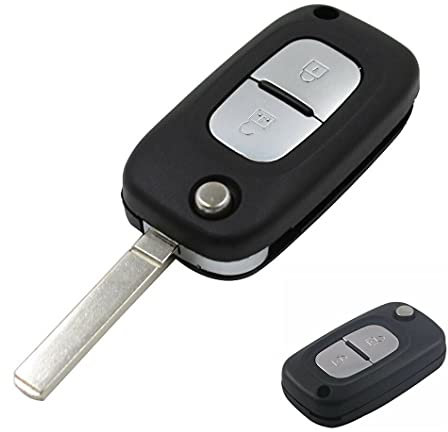 LAKAMODO Coque Clé Plip Télécommande pour Renault Clio 3 Kangoo Master Modus Trafic Twingo Wind Megane -2 Boutons