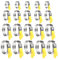Hose Clips Set, 20 Pcs Adjustable10-38mm Range Hose Clamps 304 Stainless Steel Metal Hose Clips with Yellow Handle for Securing Hoses and Pipes Tube