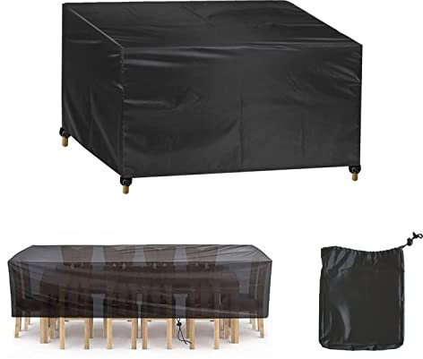 XDMYGTT Gartenmöbel Abdeckung,150x90x75cm Rechteckig Abdeckplane für Gartentisch,Gartenmöbel Abdeckhaube,420D Oxford Wasserdicht, Winddicht, UV-beständig Schutzhülle -Schwarz