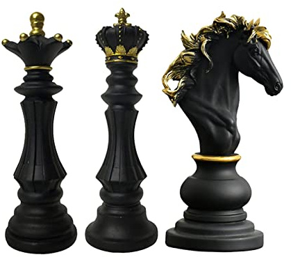 LOVIVER 3 Pezzi Scacchi Decorativa Ornamento Figurine Ornamento