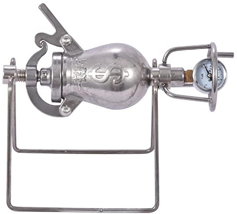 ZZSQ Hochdruck-Popcornmaschine Mini-Edelstahl Professionelle Popcorn-Bräter Handkurbel Gasheizung Langsamer Schub Mit Manometer Für Familienfeiern Studienpartyspaß