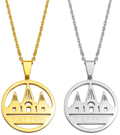 YZyizhen Yezidi Lalish Umriss-Anhänger-Halskette – Heiligster Tempel Yazidis Charme Dünne Kette Patriotischer Zierlicher Schmuck, Ethnischer Stil Hip-Hop Frauen Männer Mädchen, Unisex-Geschenke, 2 St