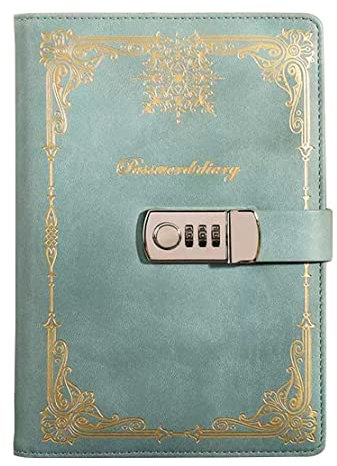 LinYesh Retro Tagebuch mit Schloss: Passwort-Journal Notizbuch, A5 Leder Geprägte Blume Geheimes Tagebuch Liniert Liniertes Papier zum Schreiben, Geschenk für Mädchen Frauen Kinder