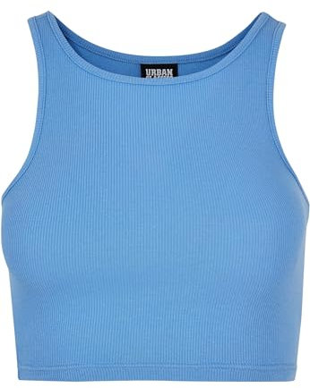 Urban Classics Ladies Cropped Rib Top Canottiera da Donna, Horizonblue, XL