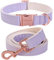 ARING PET Dog Collar and Leash Set, Fancy Lavender Dog Collar Set, Adjustable Wedding Dog Leash and Collars with Metal Buckle for Small Medium Large Boy and Girl Dogs