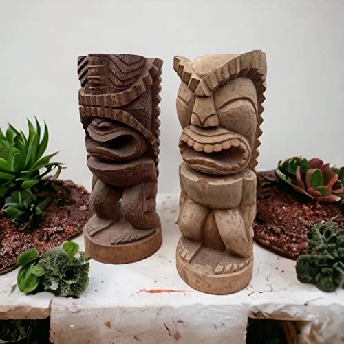 Polynesische Tiki Figur, Handgeschnitzt, Palmen-Holz, 50cm - Exotische Dekoration für Innen & Außen (Sumbawa)