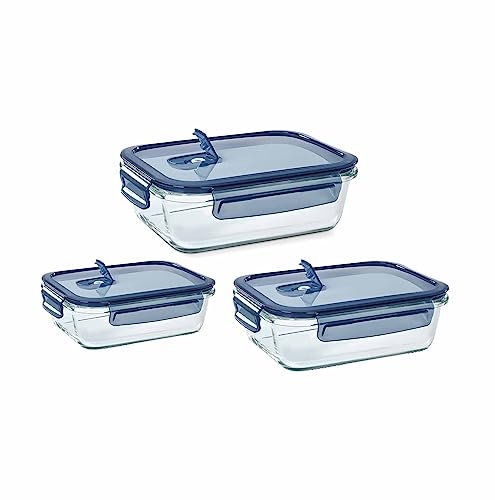 Barazzoni Spa, Tris di Contenitori, Ml 1040, 640, 370, Vetro Borosilicato
