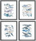 Aquarell-Poster mit rustikalen Haien, Walen und blauem Meer, Ozean, Tier-Posterdrucke für Zuhause, Küste, Schlafzimmer, Kinderzimmer, Raumdekoration, pädagogische Hai-Themen-Dekorationen, Drucke,