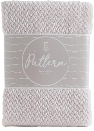 ESSEX - Kuscheldecke Pattern, 150 x 200 cm, Decke, 100% Polyester, Sofadecke - Grau