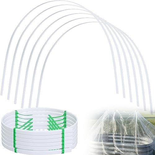 Cerceau De Serre De Jardin Tunnel de Culture pour Plantes Lot de 6 Cadre pour Serre De Jardin Kit de Cerceaux De Serre avec Gants et 12 Clips de Jardin