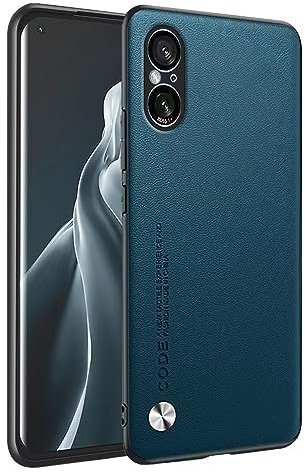 HONLEN Custodia per Smartphone, Compatible with Sony Xperia 5 V (6.1 Inches) Cover per Telefono Aziendale con Retro in Pelle, Zaffiro