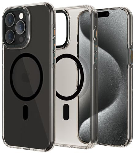 YOUNGKIT Schutzhülle für iPhone 15 Pro Max hülle丨 kompatibel mit Magsafe丨 stoßfest丨 Schutz in Militärqualität丨 Anti-Vergilbung丨Matte Rückseite丨Starke magnetische Handyhülle für 15 Pro Max丨Schwarz