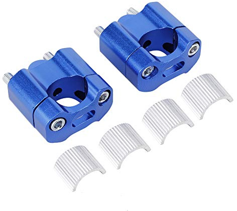 1 Par Elevadores De Manillar de motocicleta, Universal De 22mm/28mm Abrazaderas De Montaje De Manillar De Motocicleta, De Aleación De Aluminio CNC De Manillar De Adaptador (Azul)