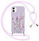 Foonary Handyband Hülle mit Band für iPhone 11 6,1 Handyhülle, Blumen Lavendel Design Kette Necklace Case mit Kordel zum Umhängen Silikon Bumper Schutzhülle Cover Schnur für iPhone 11